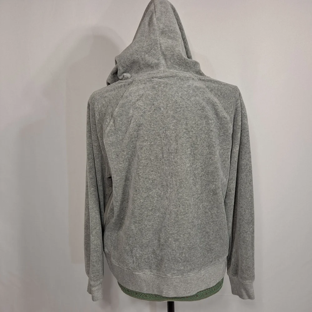 J. Crew Grey Relaxed Velour Pullover Hoodie